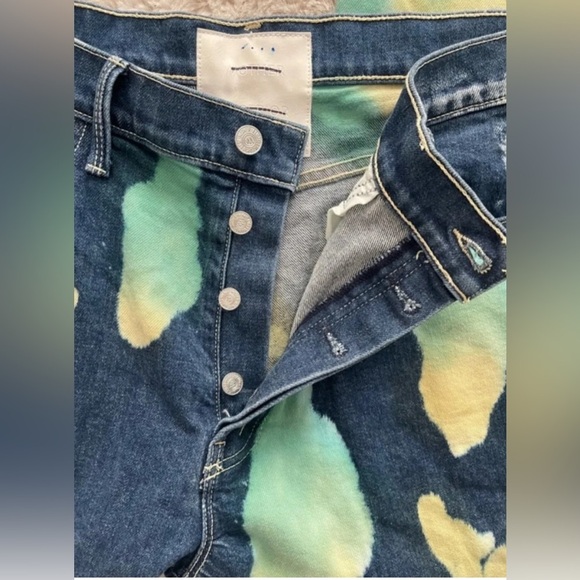 MOTHER SUPERIOR The Thrasher Flood Jeans Lava Lamp BLUE/GREEN/YELLOW Size 26 NEW - Picture 3 of 11
